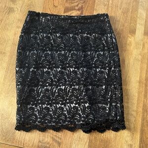 Ann Taylor Black Lace Pencil Skirt